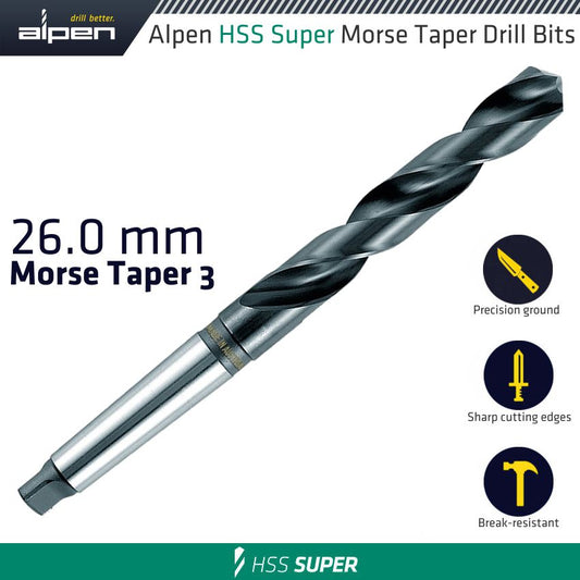 HSS SUPER 26MM MORSE TAPER 3 SHANK