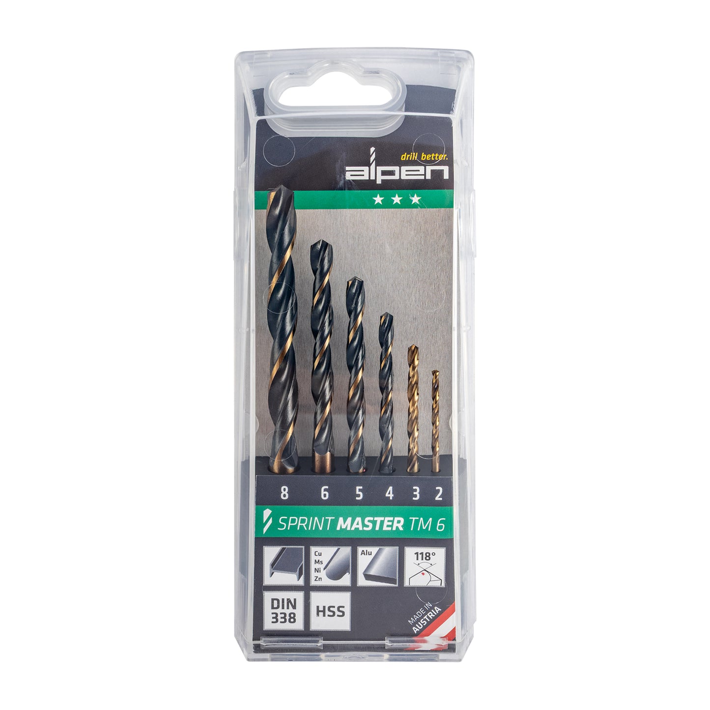 HSS SPRINT DRILL BIT SET 6 PIECE 2 - 8MM