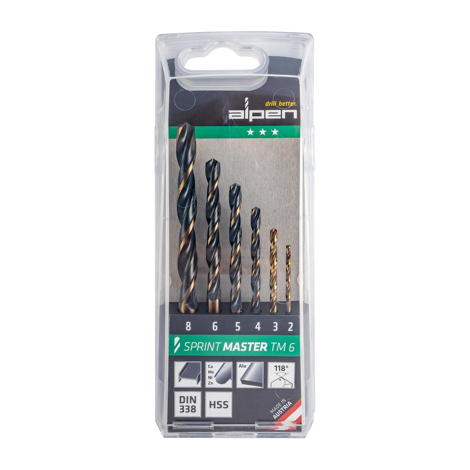 HSS SPRINT DRILL BIT SET 6 PIECE 2 - 8MM