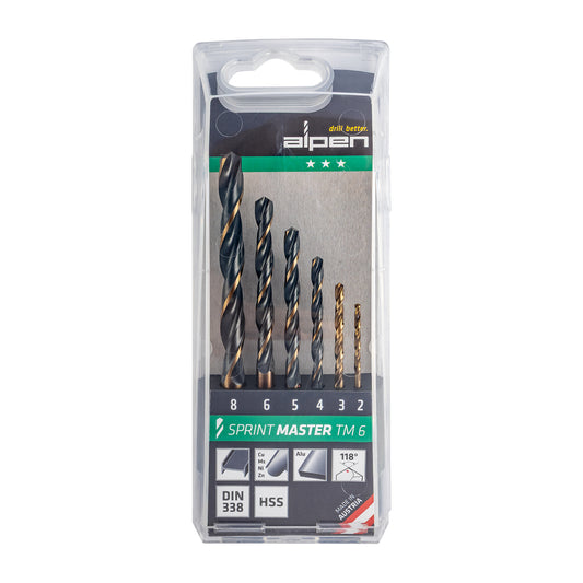 HSS SPRINT DRILL BIT SET 6 PIECE 2 - 8MM