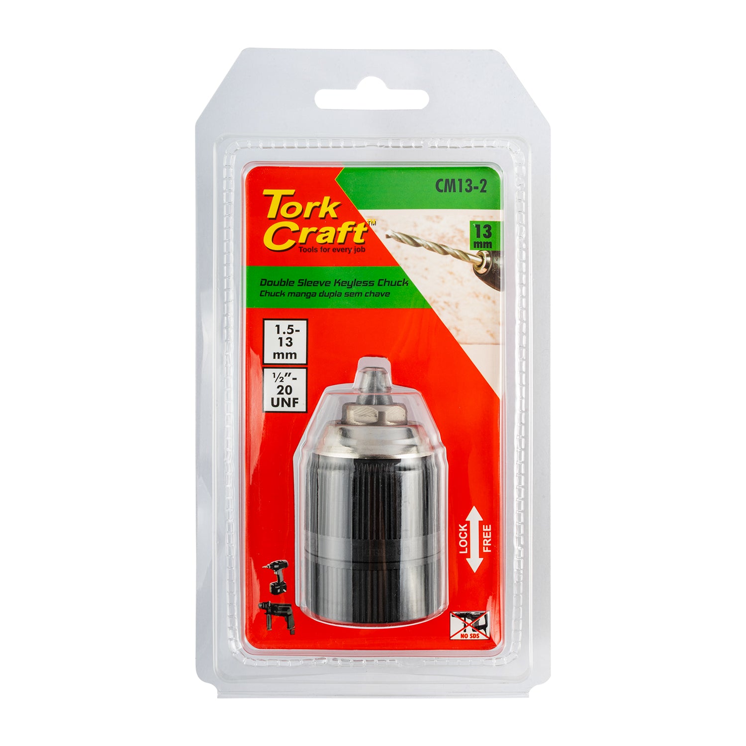 CHUCK KEYLESS 13MM 1/2X20 UNF