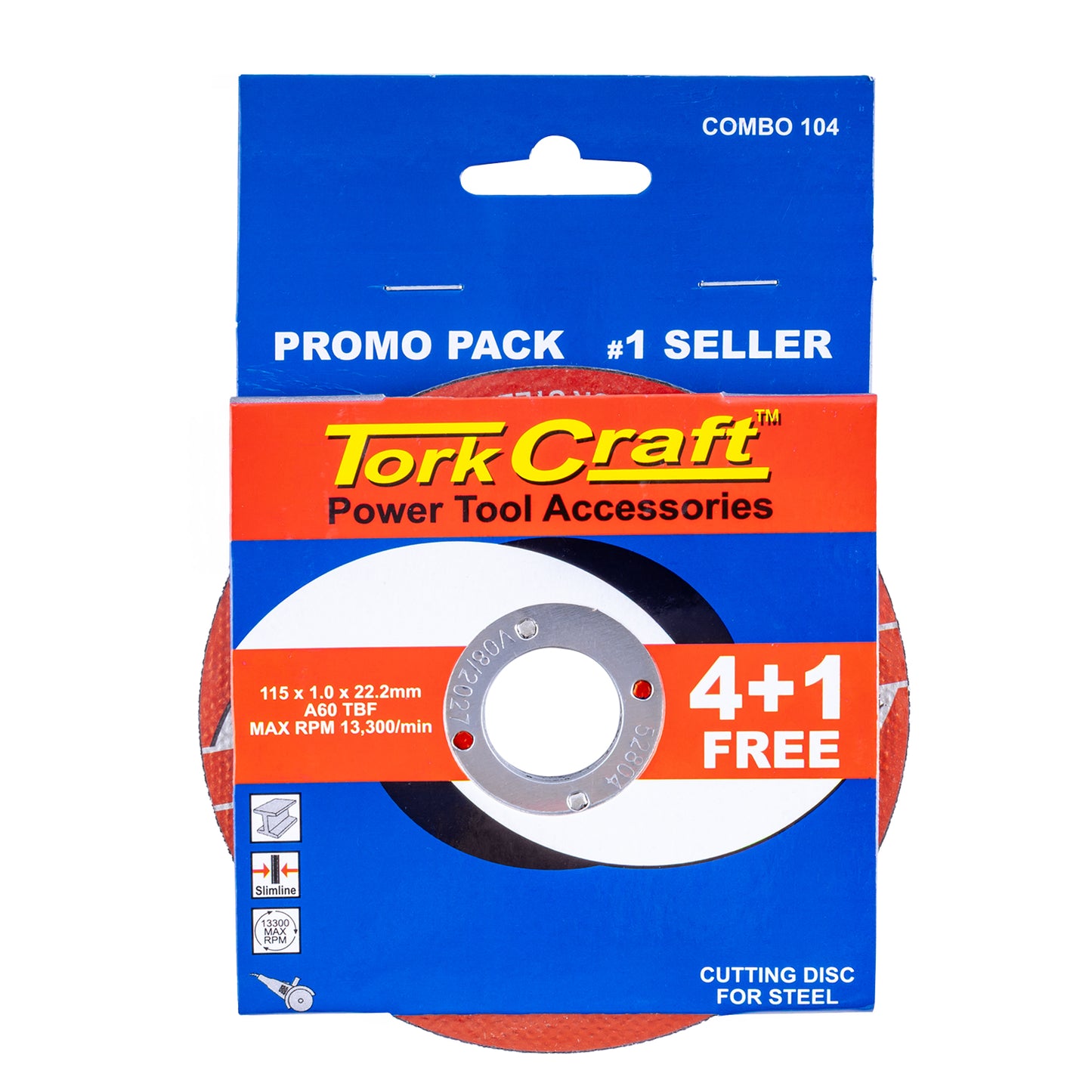 4 + 1 FREE CUTTING DISC STEEL 115 x 1.0 x 22.2MM