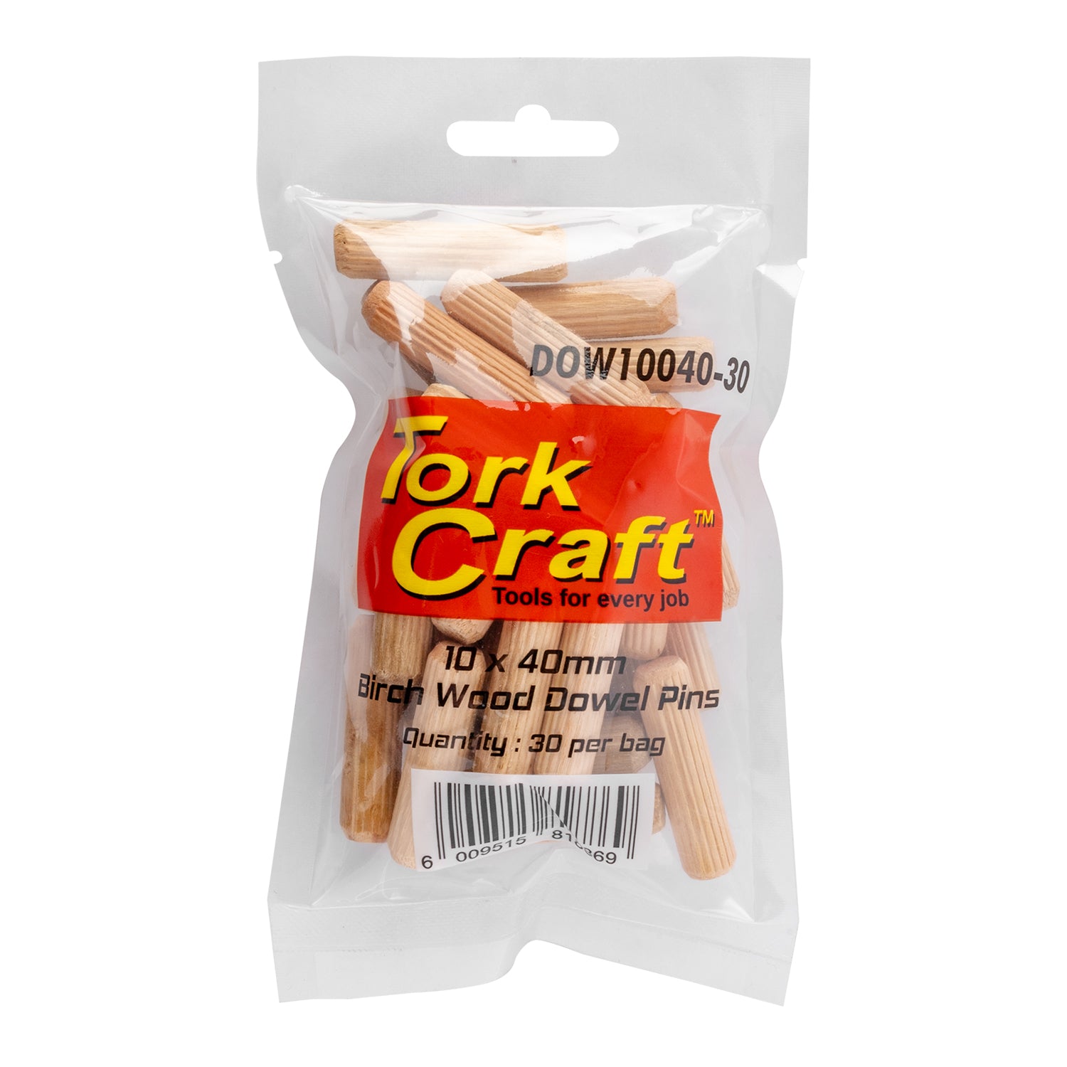 DOWELS 10 X 40MM 30 PER BAG (BIRCH WOOD)