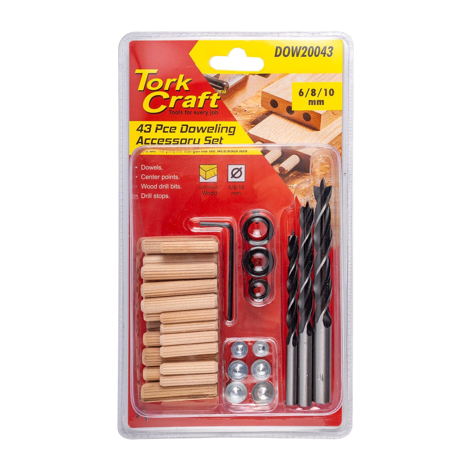 DOWEL KIT 6/8/10MM - 43 PIECE