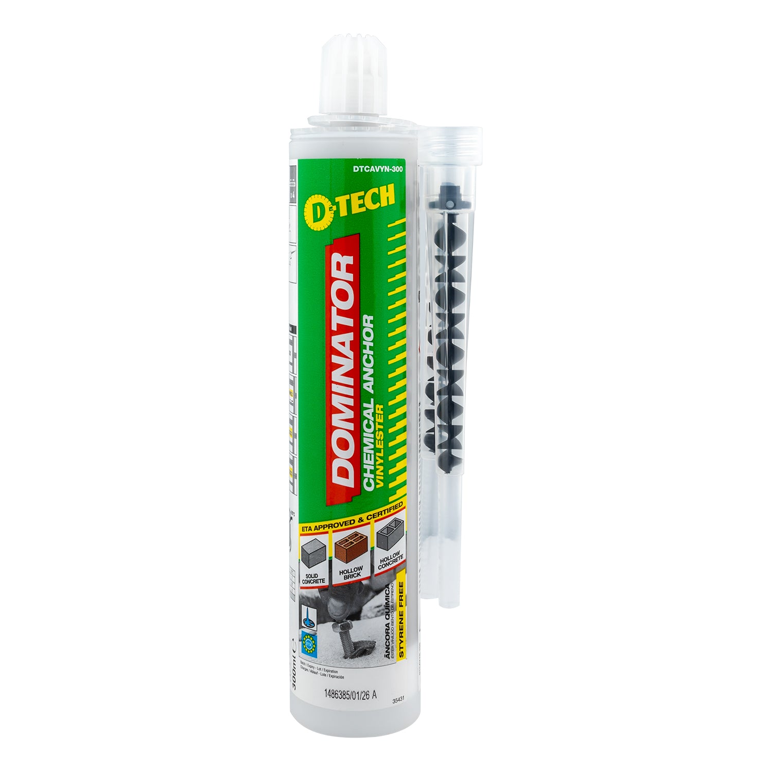 CHEMICAL ANCHOR VINYLESTER 300ML STYRENE FREE 700526 FIRE RATED DOM