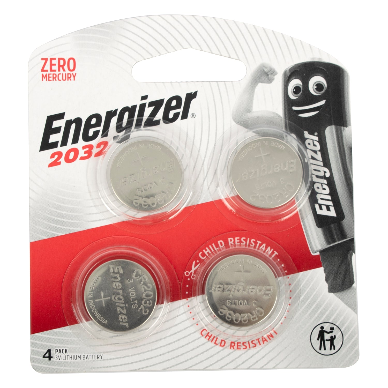 ENERGIZER 2032 3V LITHIUM COIN BATTERY 4 PACK (MOQ X12)