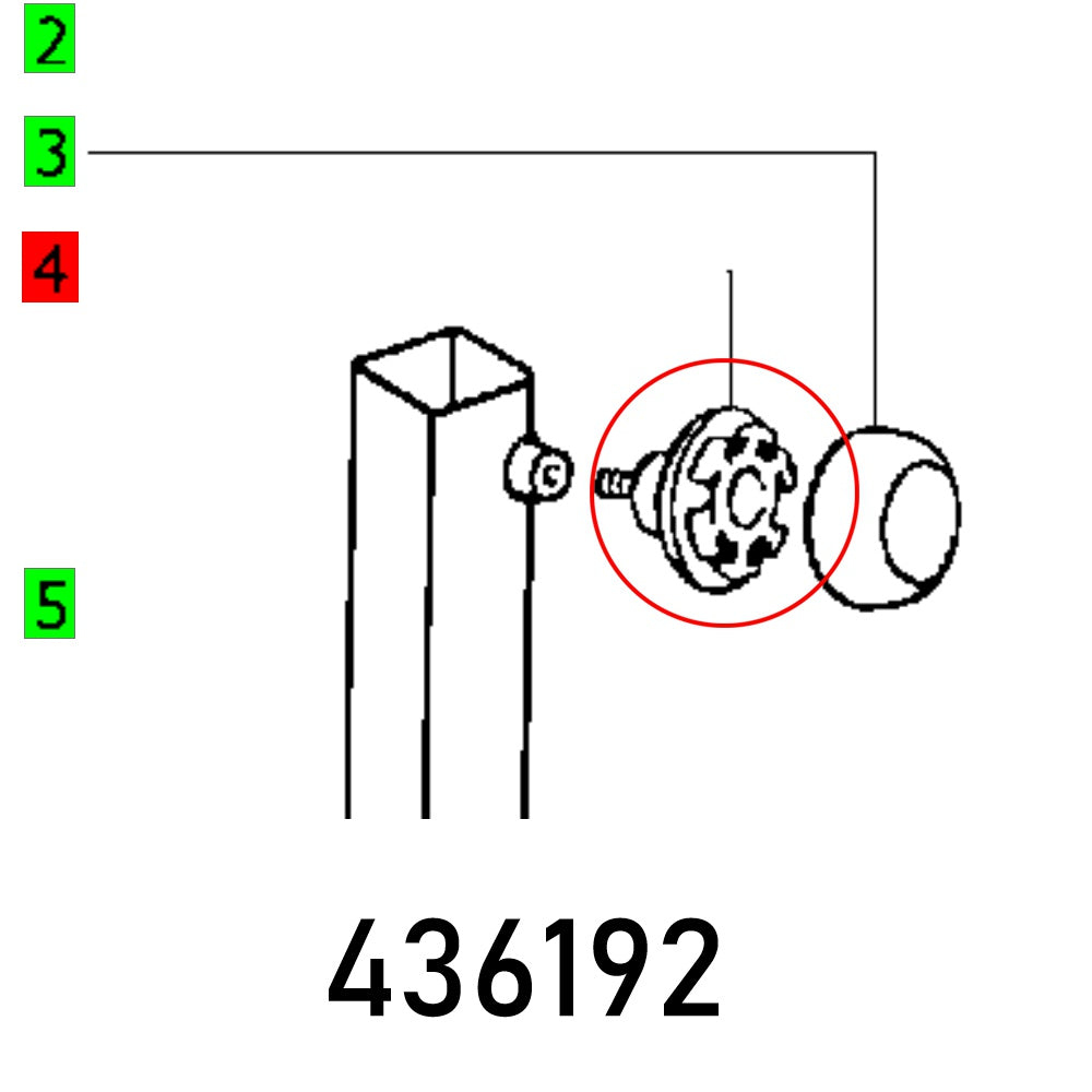 KNOB REAR HALF KF 4 E M8X12