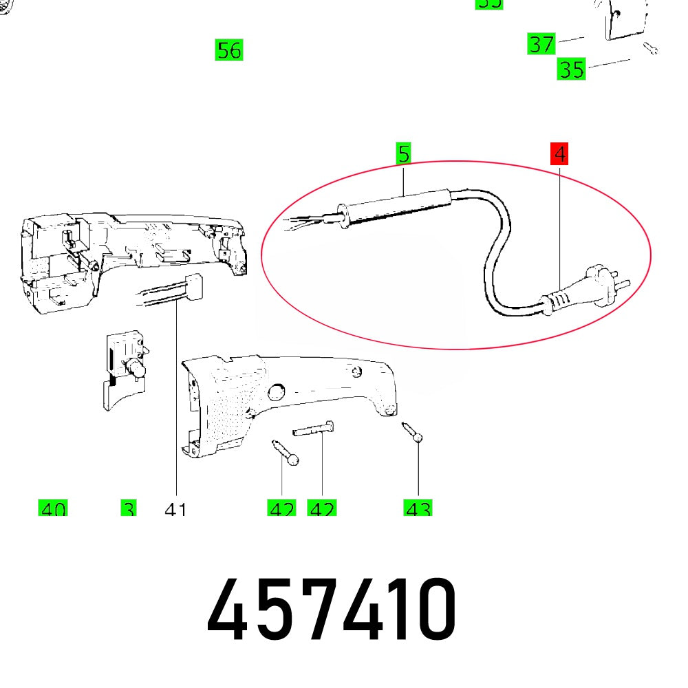 CABLE WITH PLUG AP 55 E DIN-H05RN-F