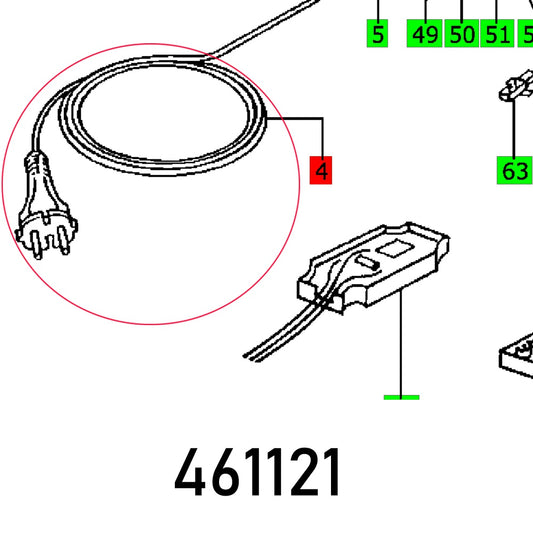 CABLE WITH PLUG EHL 65 DIN-H05RN-F