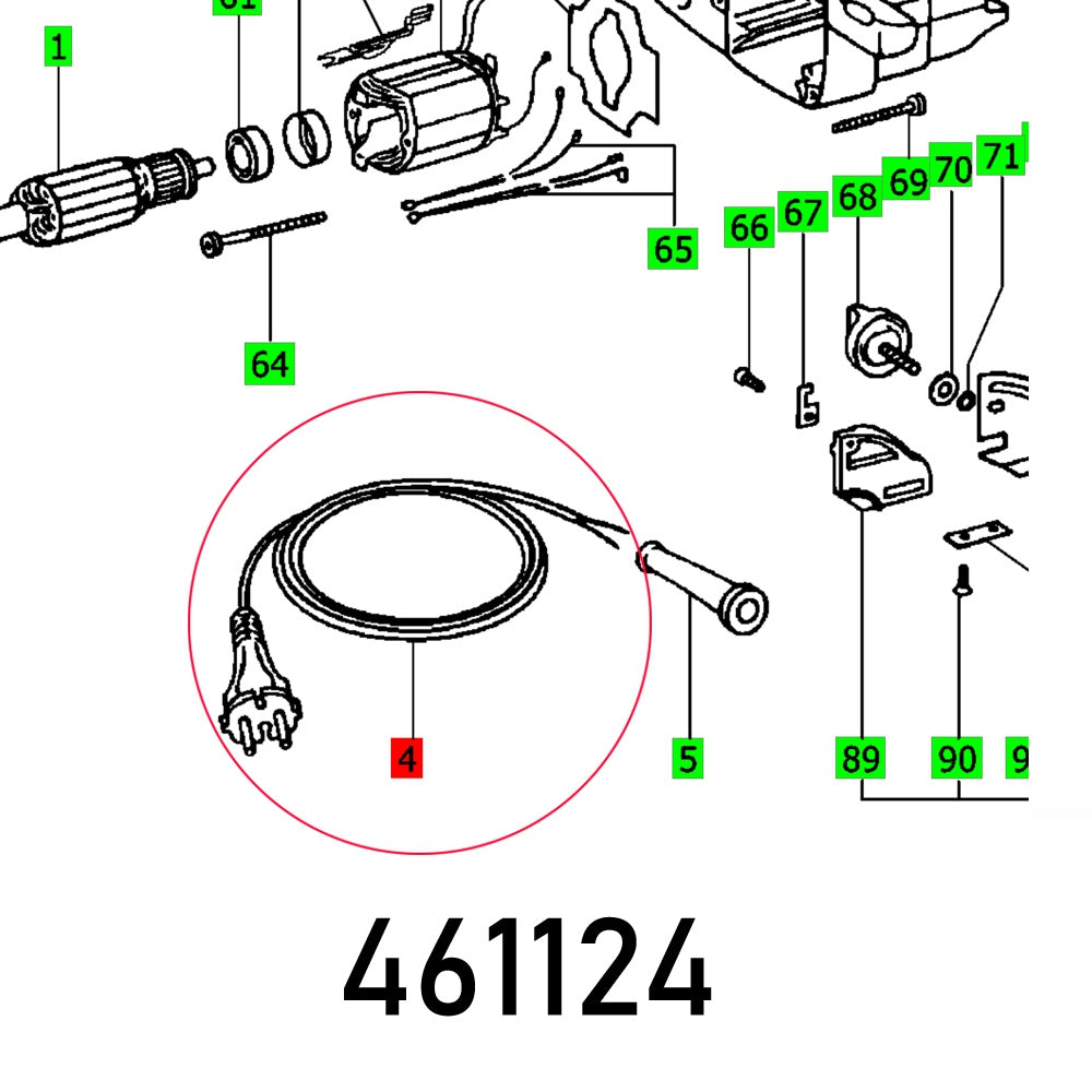 CABLE WITH PLUG ATF 55 DIN-H05RN-F