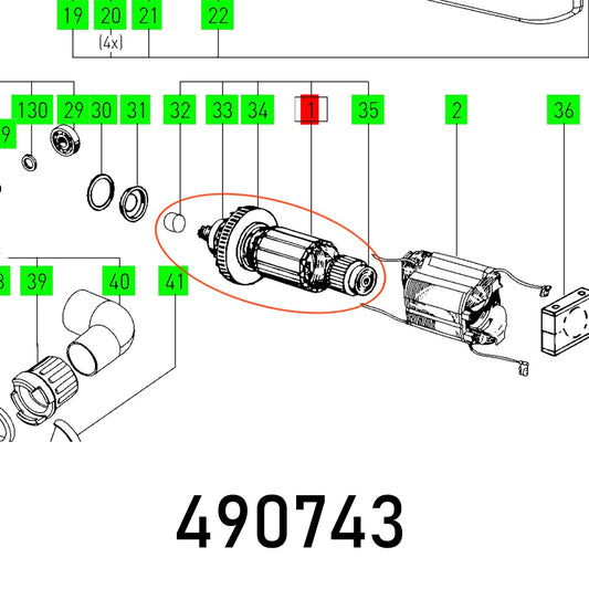 ARMATURE 230V BS 105 E ET-BG