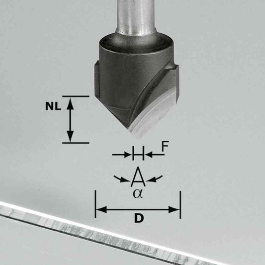 CUTTER-V GROO HW D18-90GRAD (ALU)