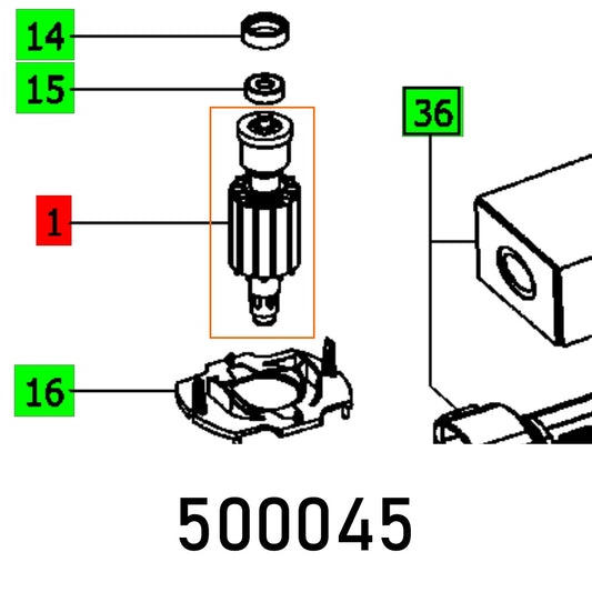 ARMATURE ES150-5E 230-240V ET-BG