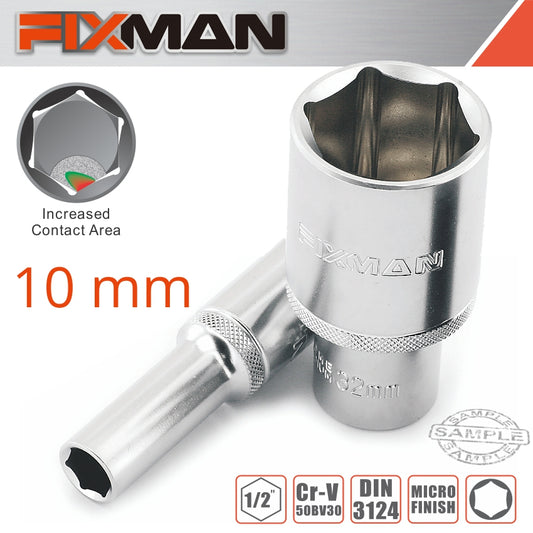 FIXMAN 1/2' DR DEEP SOCKET 10MM