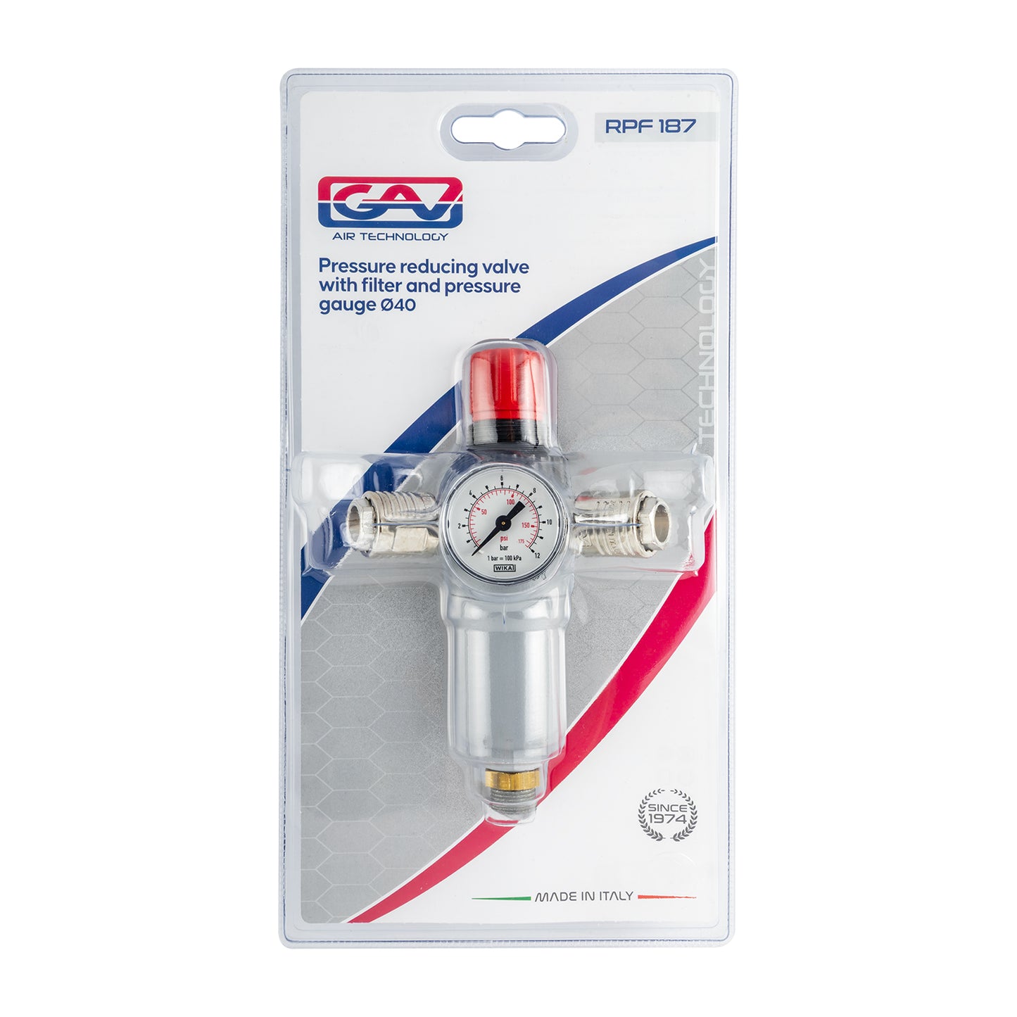 PRESSURE REDUCING VALVE & FILTER 3/8'WITH UNIVERSAL COUPLERS