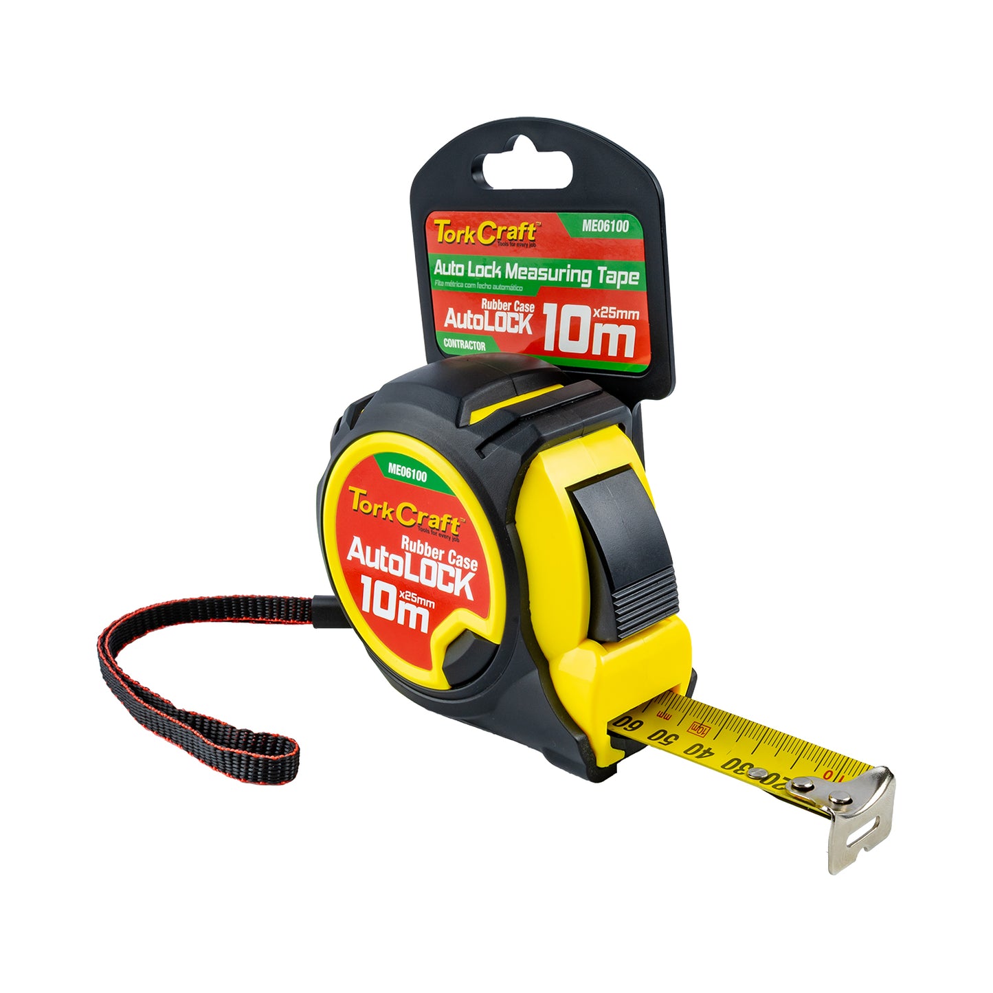 MEASURING TAPE  MULTI LOCK 10M X 25MM RUBBER CASING MATT FINISH