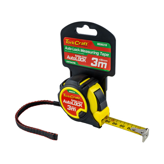 MEASURING TAPE MULTI LOCK 3M X 16MM RUBBER CASING MATT FINISH