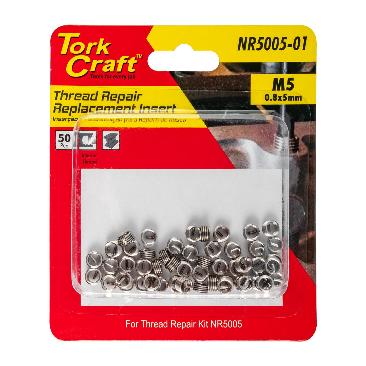 THREAD REPAIR KIT M5 X 0.8 X 1.0D REPL. INSERTS FOR NR5005