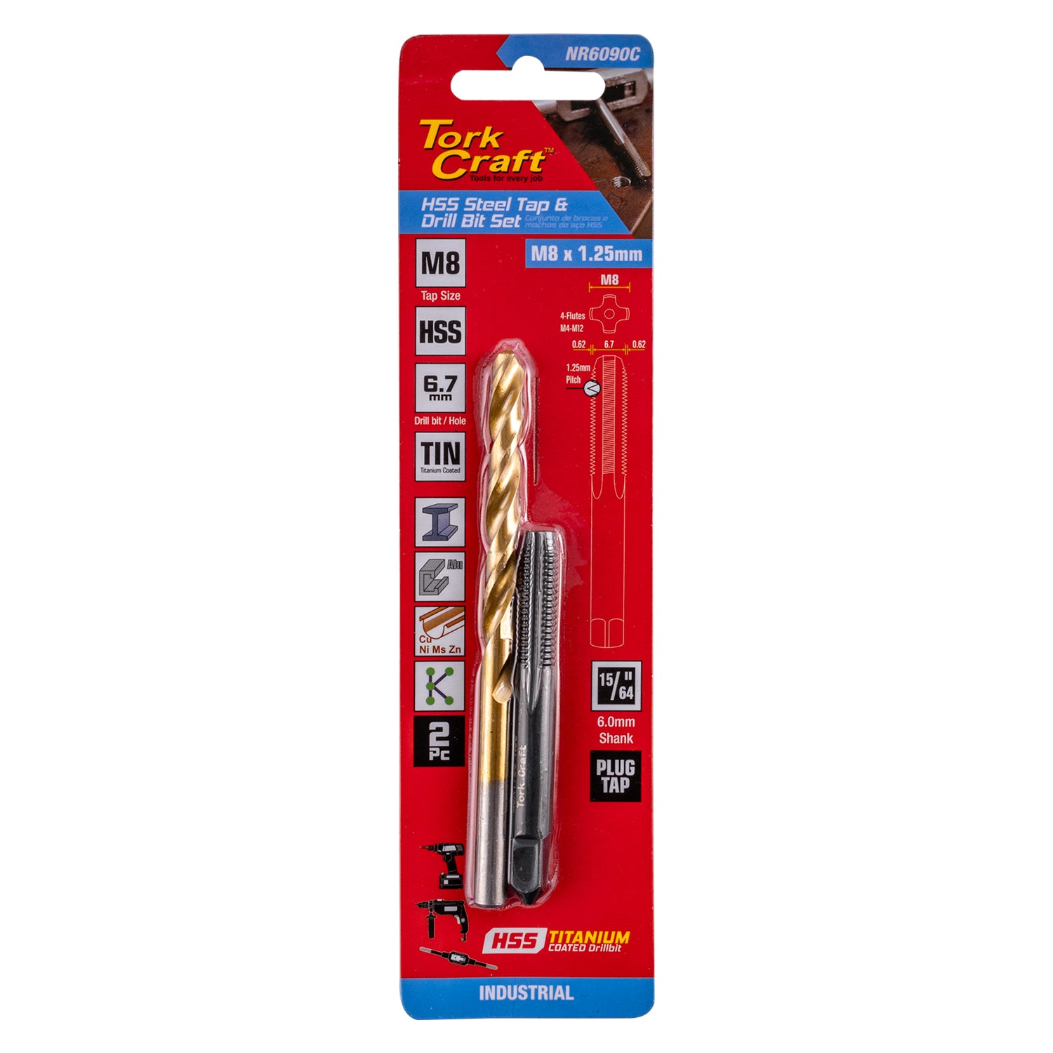 TAP HSS 8X1.25 &  DRILL 6.7MM 2PC SET