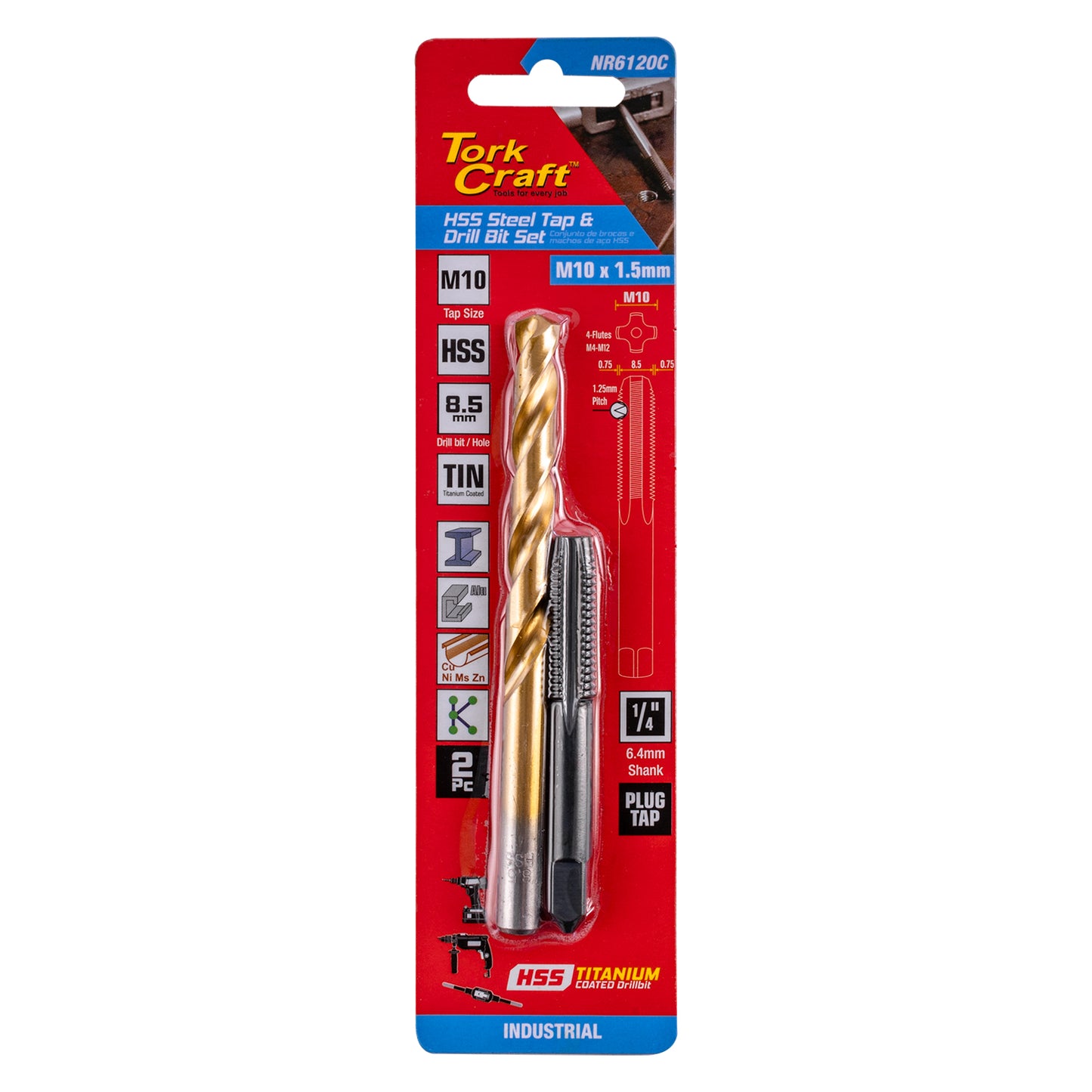 TAP HSS 10X1.5 & DRILL 8.5MM 2PC SET