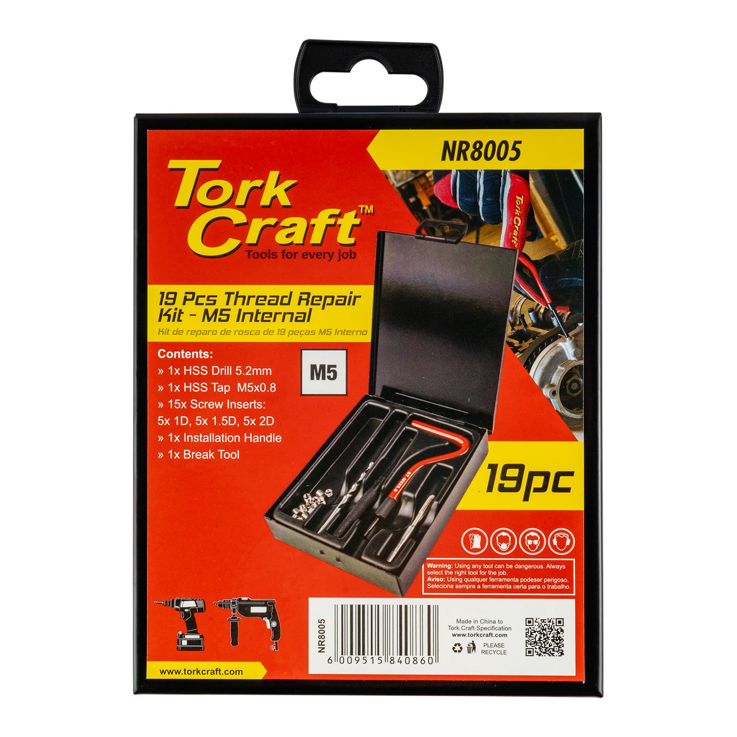 THREAD REPAIR KIT M5 X 0.8MM INTERNAL (METAL BOX)