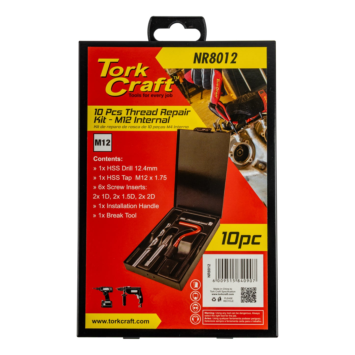 THREAD REPAIR KIT M12 X 1.75MM INTERNAL (METAL BOX)