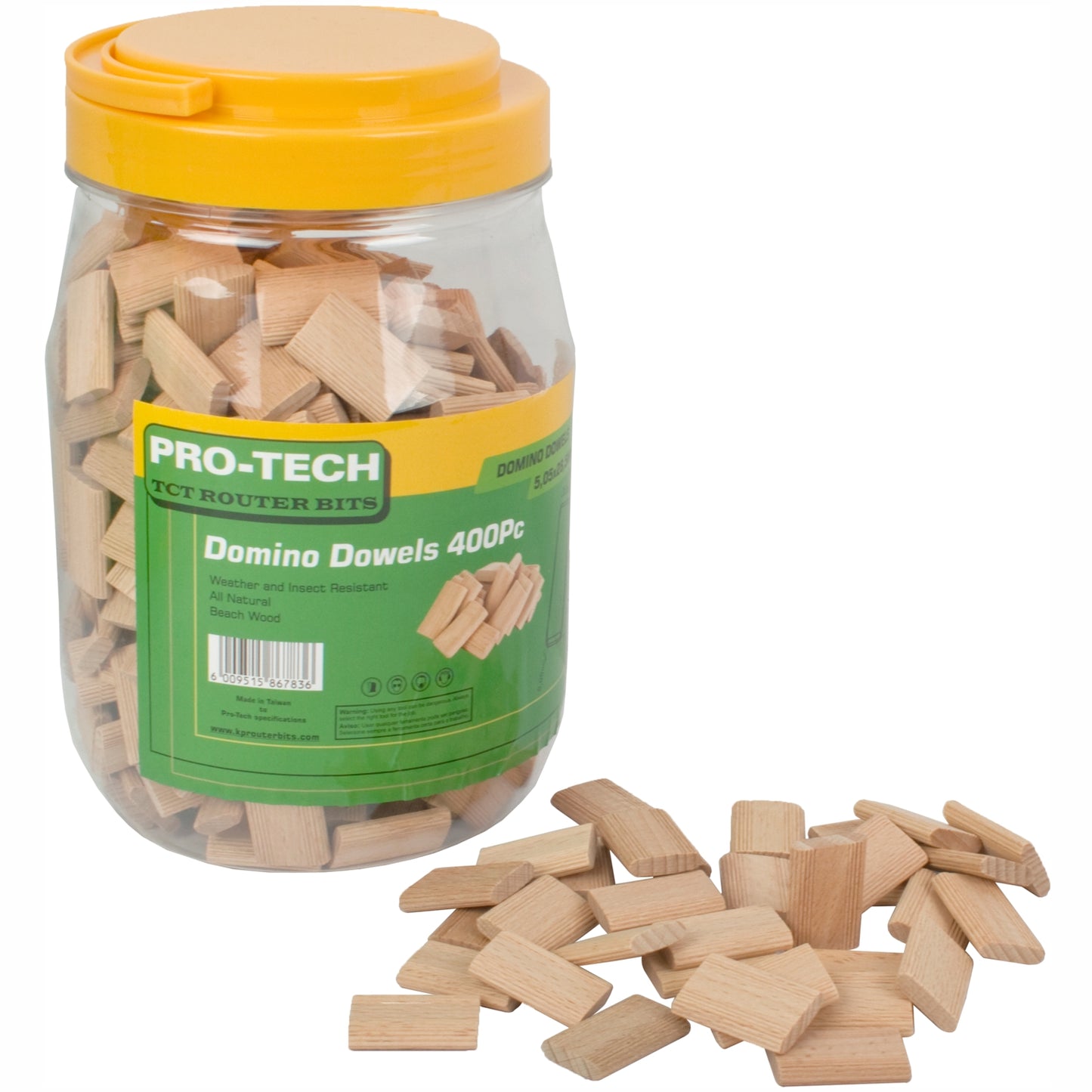 DOMINO TENON 5.5 X 28.5MM 400PC JAR BEECH WOOD