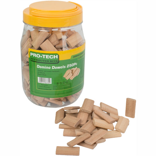 DOMINO TENON 6X40MM 250PC JAR BEECH WOOD