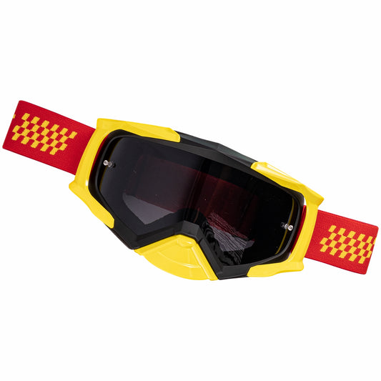 TORK CRAFT MX RACE GOGGLES RED & YELLOW ADULT