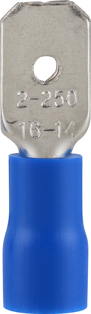 Pre-Ins Male Disconnect Blue 6.3mm (25)
