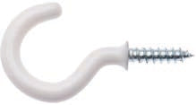 Cup Hook Round PVC White 38mm (4)