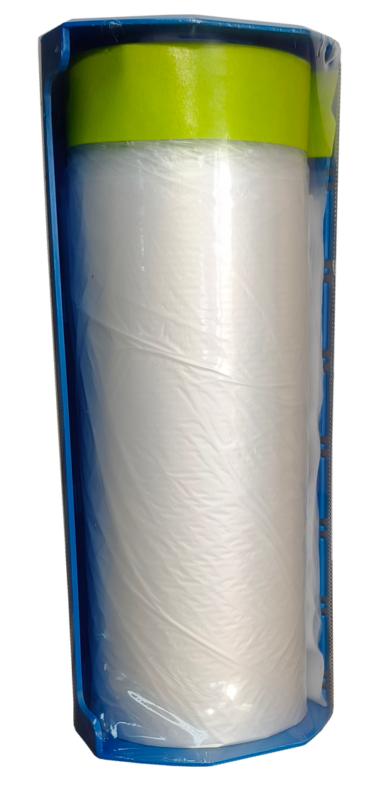 Pre-taped masking film 2.7x17m with dispenser