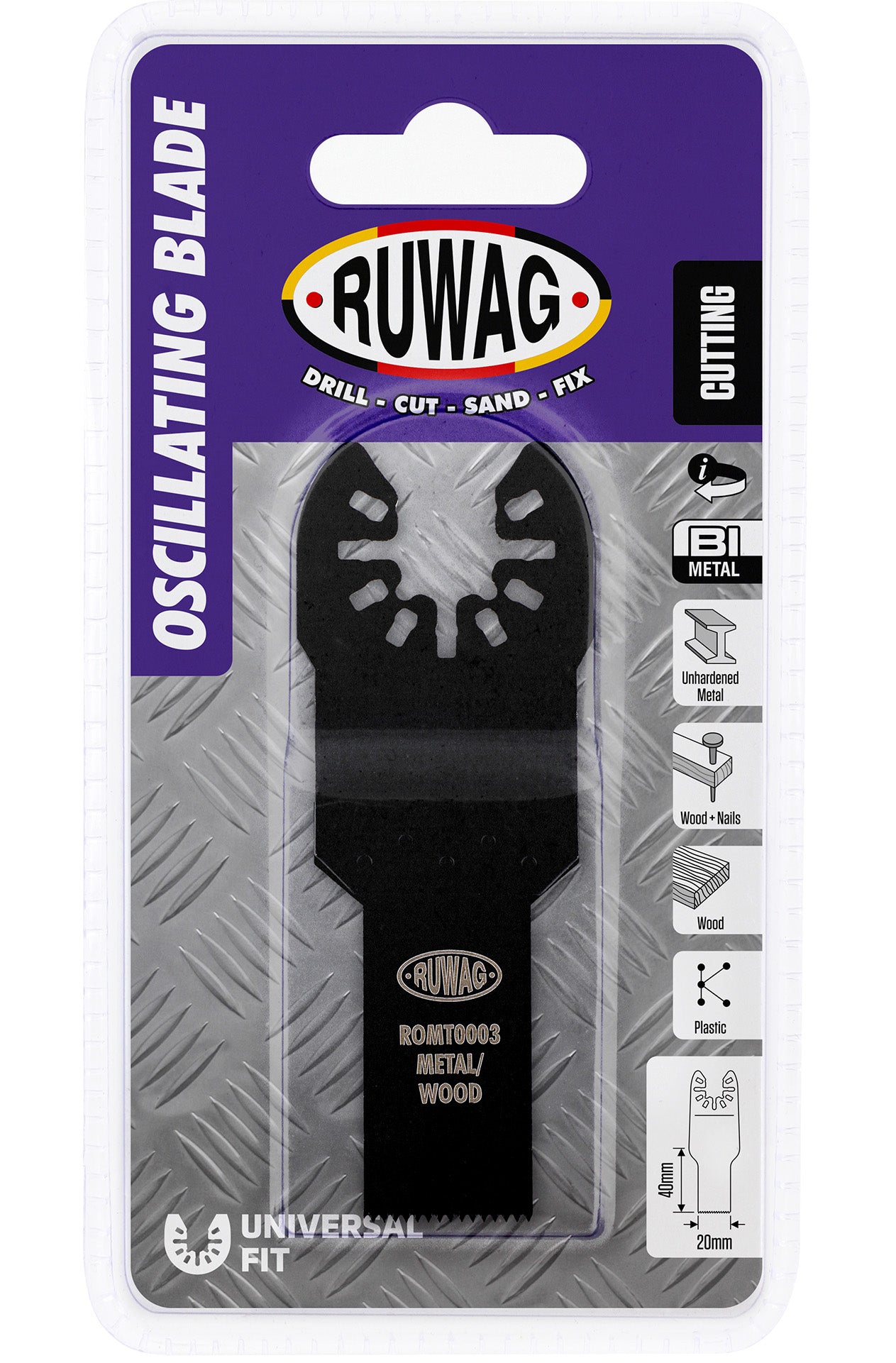oscillating mult-tool straight blade for wood & metal 20mm