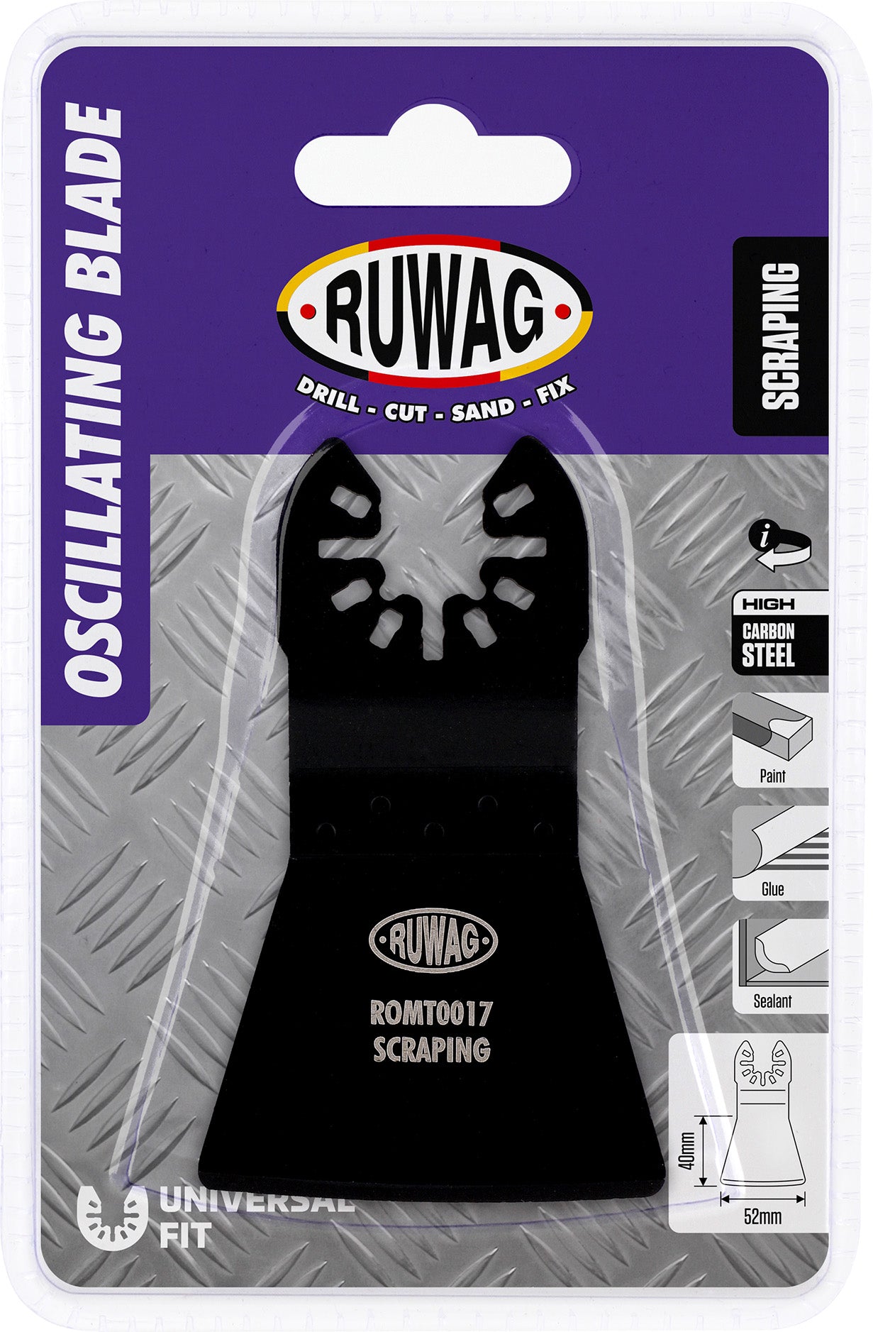 oscillating mult-tool straight flexible scraper 52mm
