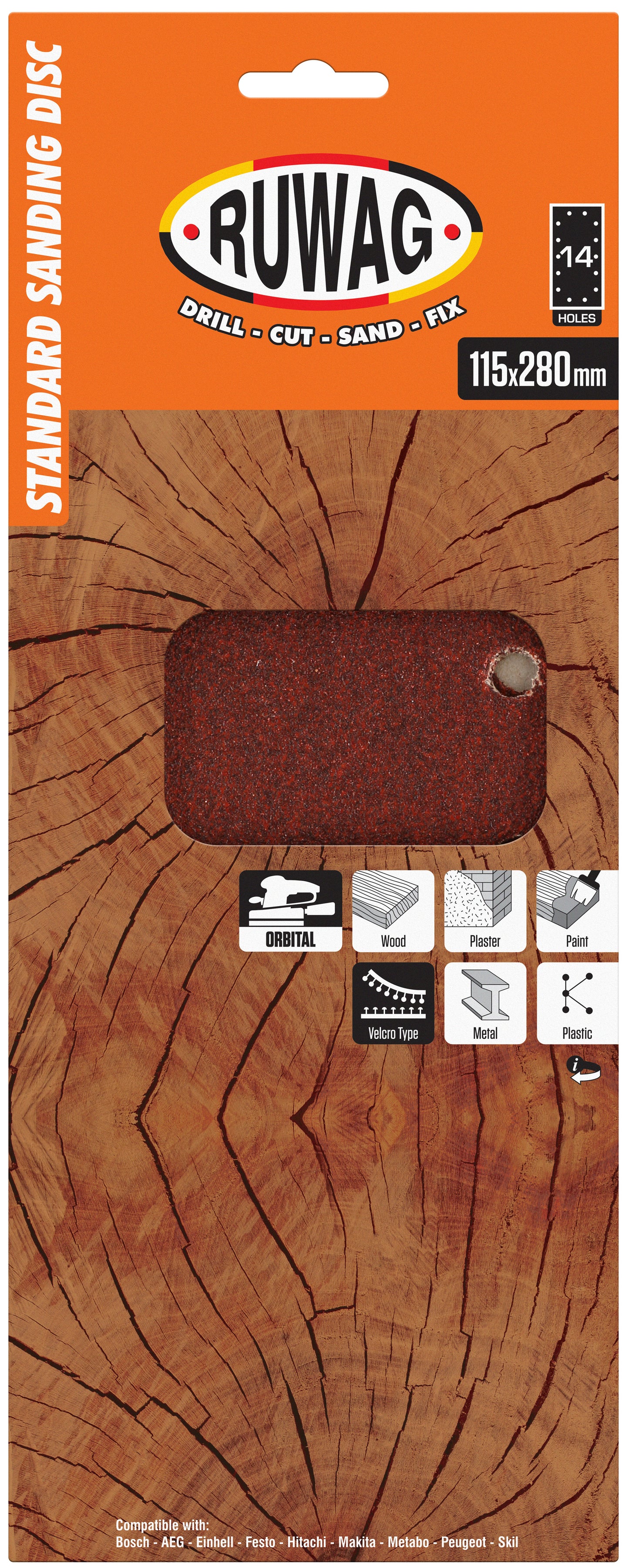 115x230 p180 orbital velcro 5 pack /pk