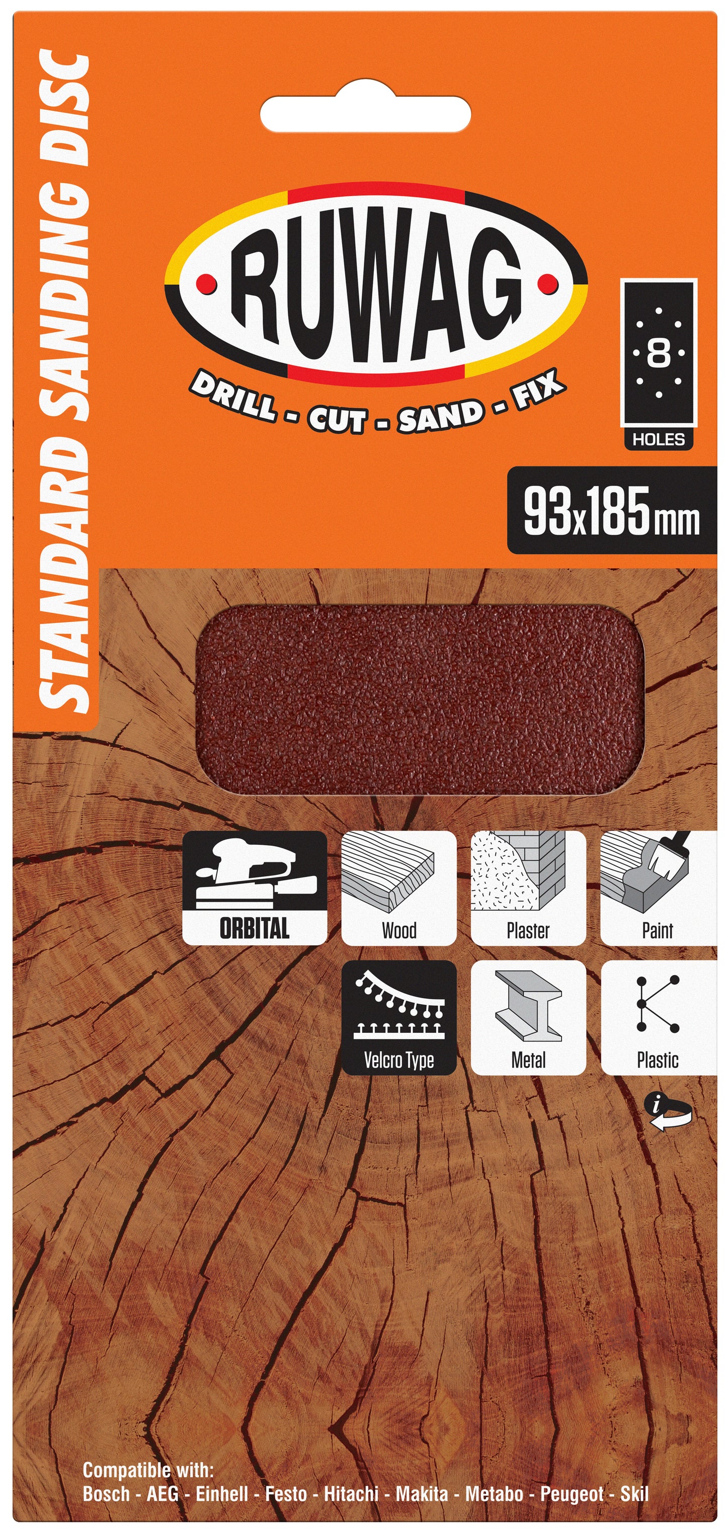 93x185 p180 orbital velcro 5 pack /pk