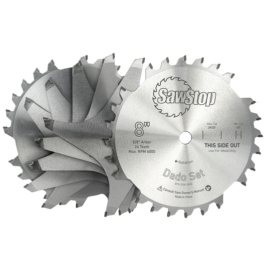 PREMIUM DADO SET 203.2 X 15.875 X 24T 4 X 1/4', 1/8',1/16',3/32' CHIP