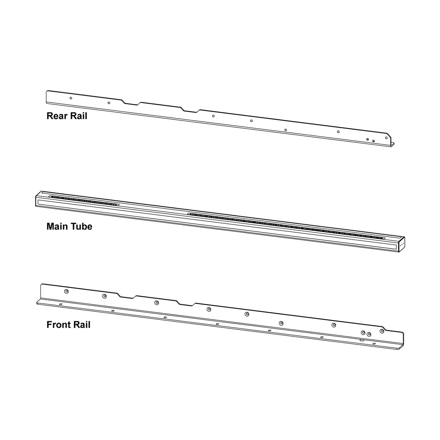INDUSTRIAL SERIES 36' EXT RAIL ASSEMBLY