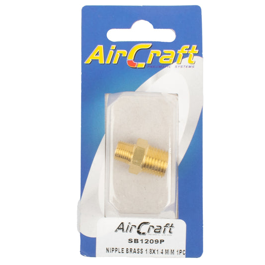 NIPPLE BRASS 1/8X1/4 M/M 1PC PACK