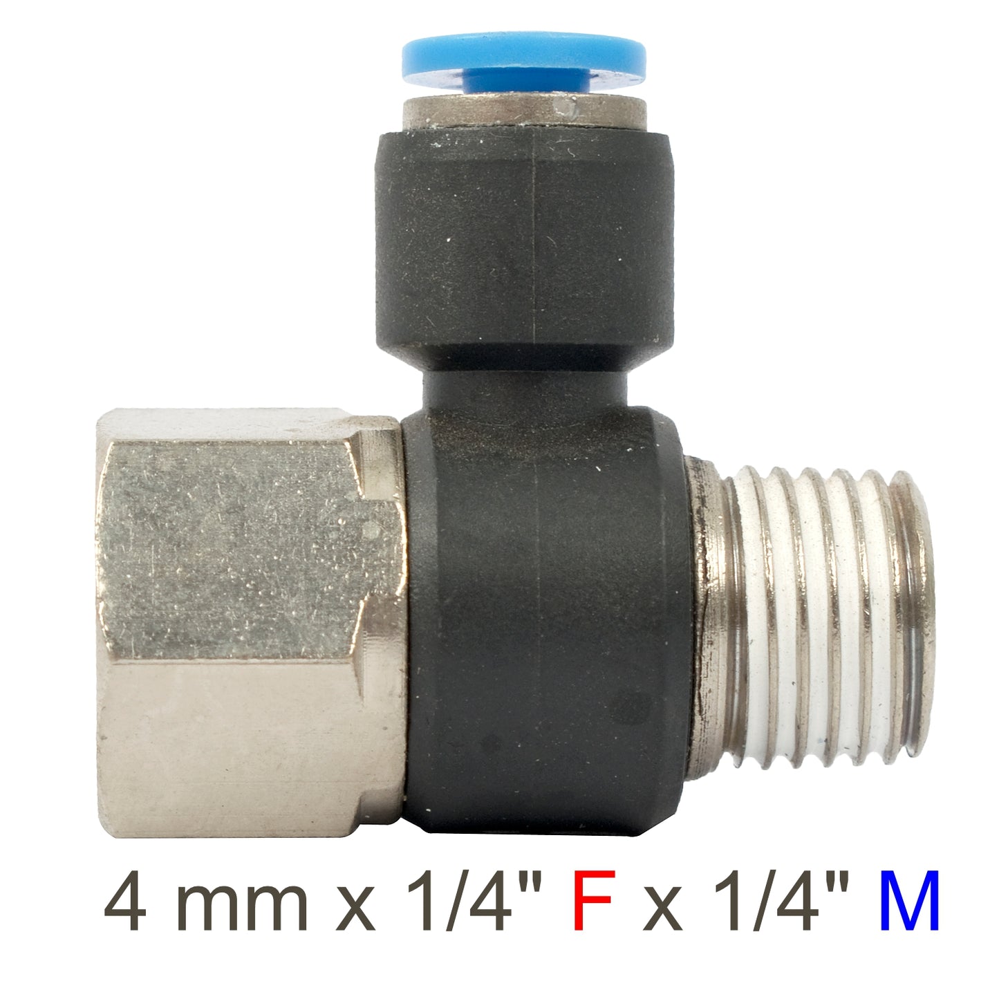 PU HOSE FITTING TEE 4MM X 1/4'F X 1/4'M