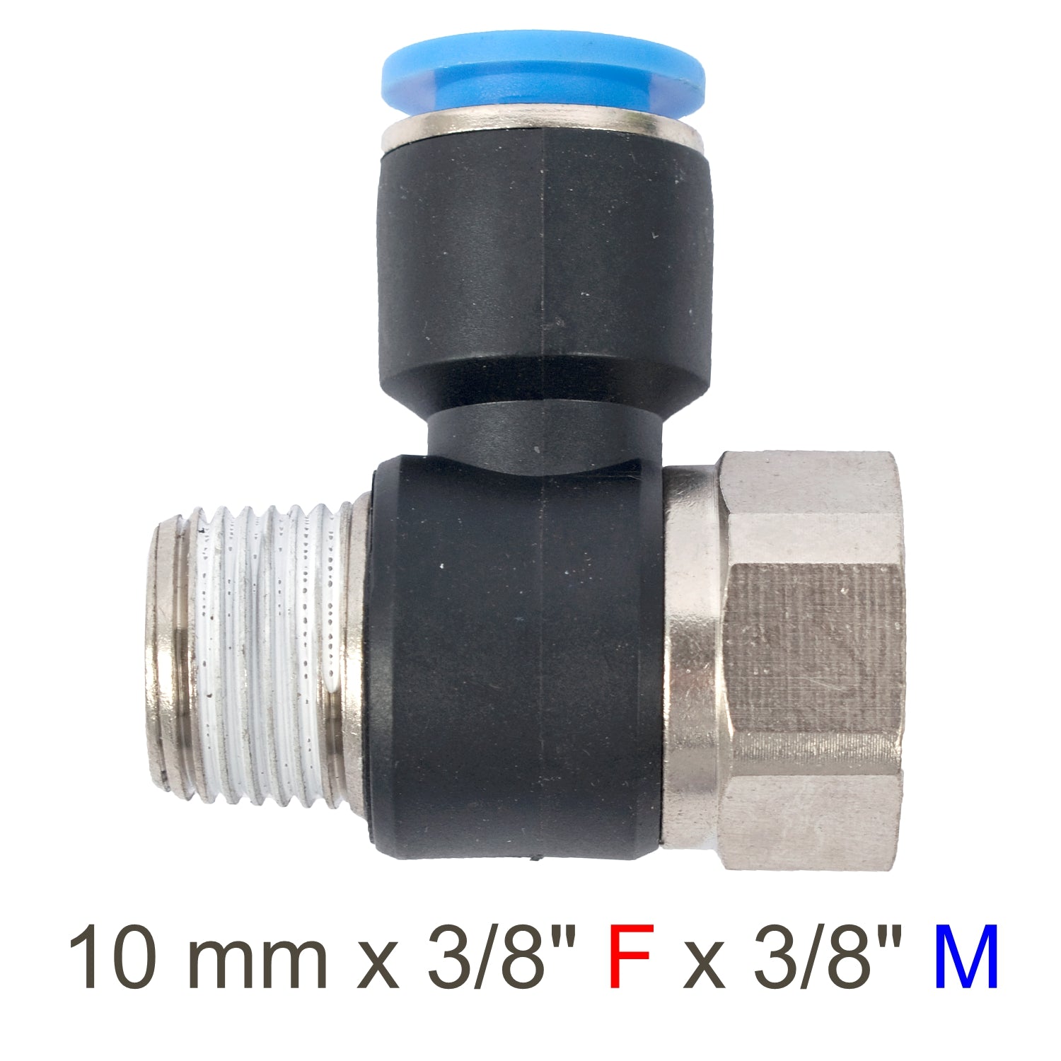 PU HOSE FITTING TEE 10MM X 3/8'F X 3/8'M
