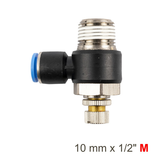 FLOW CONTROL SWIV. ELBOW PU 10MM X 1/2' M