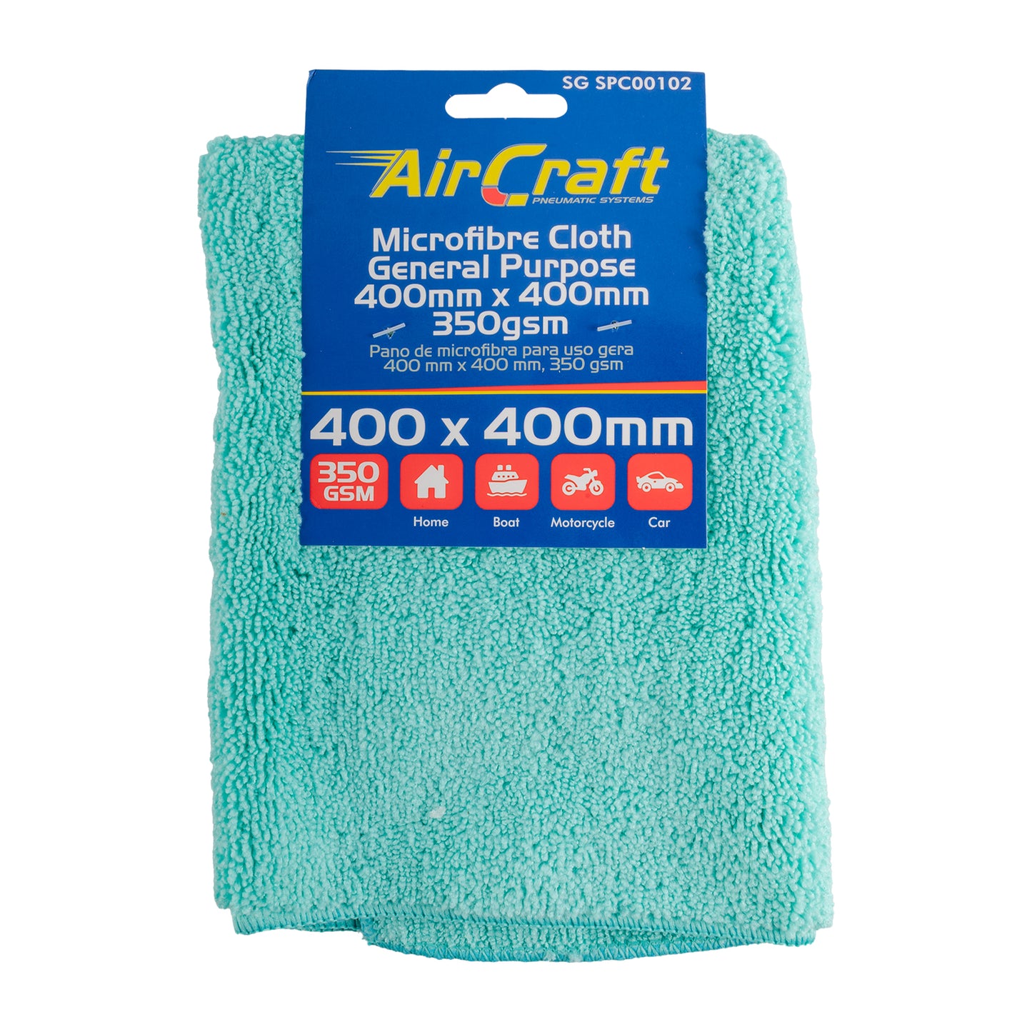 MICROFIBRE CLOTH GNL PURPOSE 400MM X 400MM 350GSM
