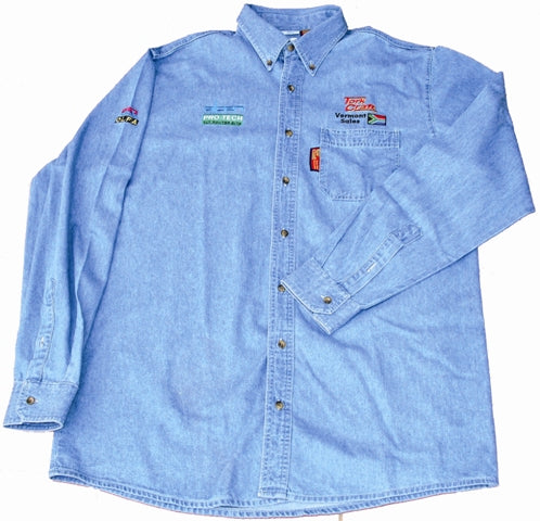VERMONT MENS LONG SLEEVED DENIM SHIRT STONE WASHED SMALL
