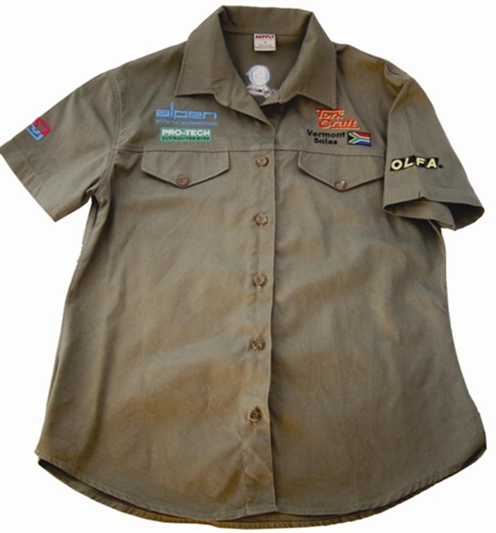 VERMONT LADIES BLOUSE LONG SLEEVE OLIVE SMALL