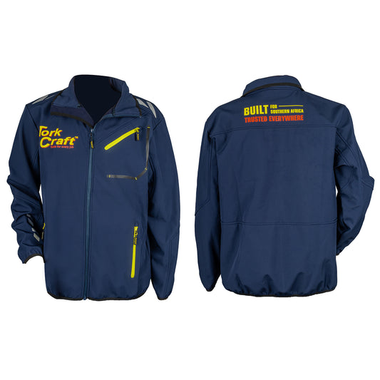 UNISEX SOFT SHELL JACKET BLUE - LARGE