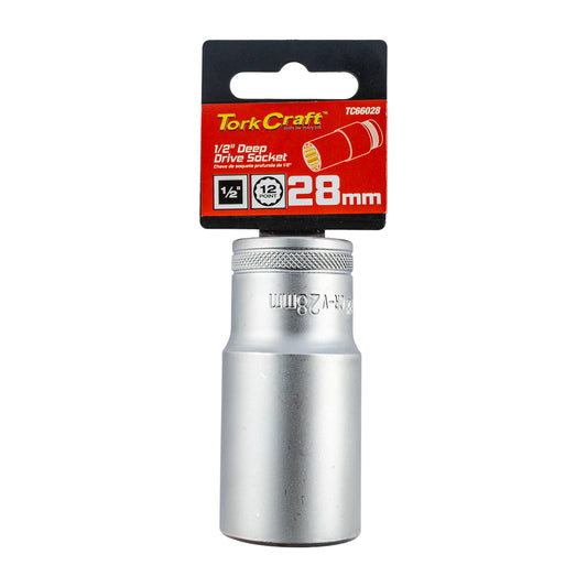 SOCKET 28MM 1/2' DR DEEP SOCKET CRV 12 POINT