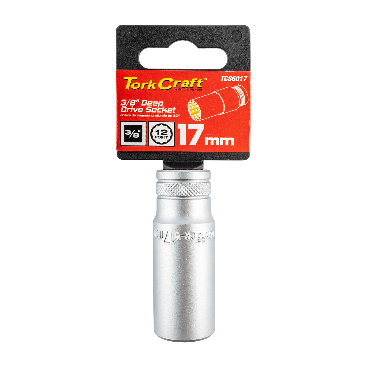 DEEP SOCKET 3/8'DR 17MM 12PT CRV
