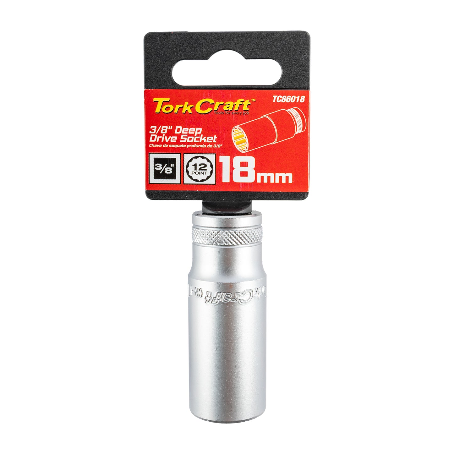 DEEP SOCKET 3/8'DR 18MM 12PT CRV