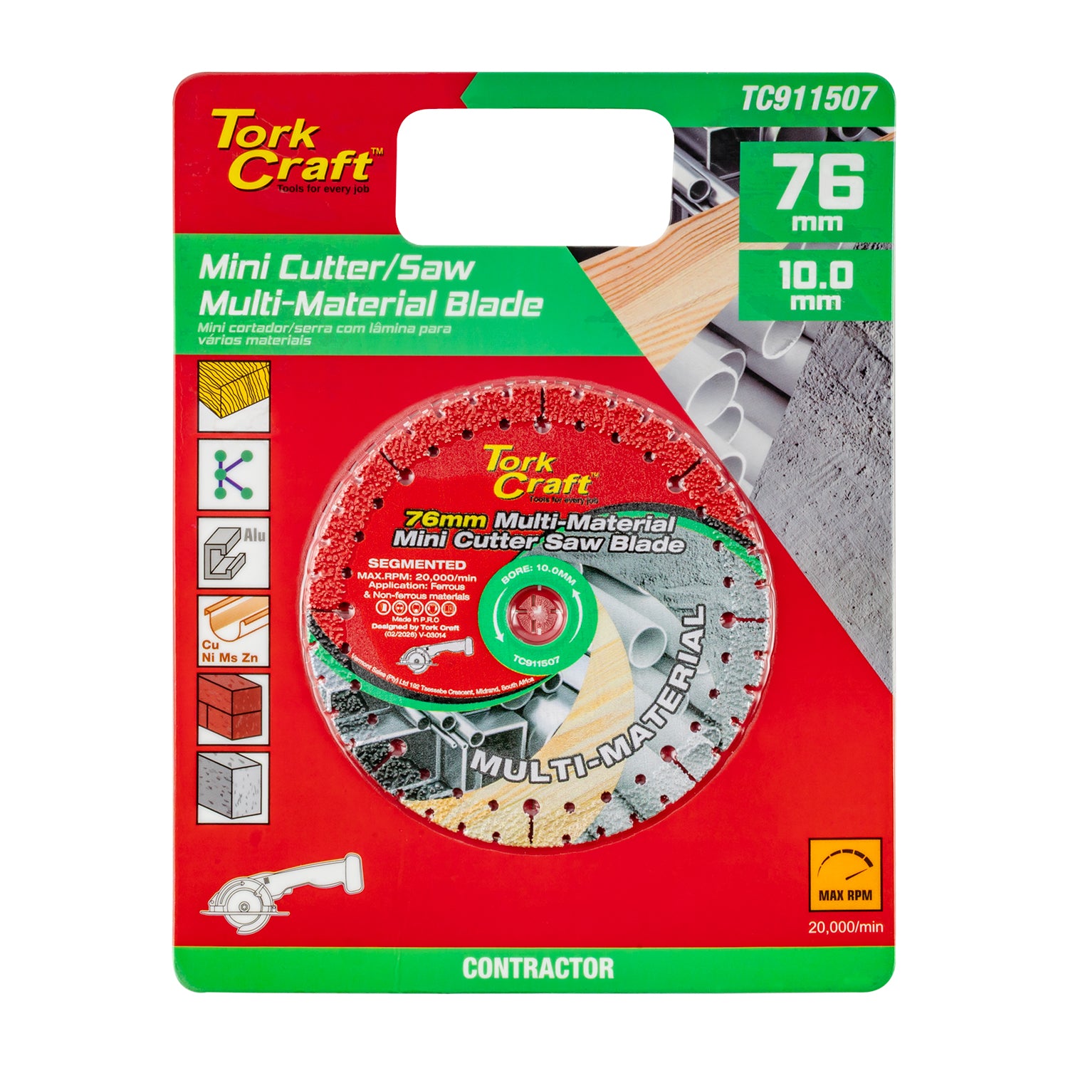 MULTI MATERIAL CUTTING BLADE 76MM X 10MM MINI CUTTER SAW